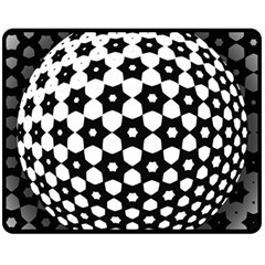 Sphere Spherical Circular Monochrome Circle Art One Side Fleece Blanket (medium)