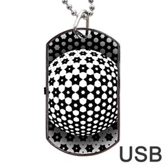 Sphere Spherical Circular Monochrome Circle Art Dog Tag Usb Flash (two Sides) by Jancukart