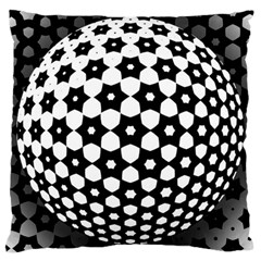 Sphere Spherical Circular Monochrome Circle Art Large Cushion Case (one Side) by Jancukart