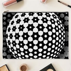 Sphere Spherical Circular Monochrome Circle Art Cosmetic Bag (xxxl)