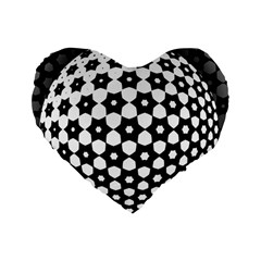 Sphere Spherical Circular Monochrome Circle Art Standard 16  Premium Heart Shape Cushions