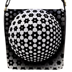 Sphere Spherical Circular Monochrome Circle Art Flap Closure Messenger Bag (s) by Jancukart