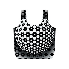 Sphere Spherical Circular Monochrome Circle Art Full Print Recycle Bag (s) by Jancukart