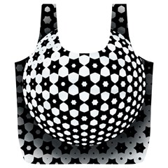 Sphere Spherical Circular Monochrome Circle Art Full Print Recycle Bag (xl) by Jancukart