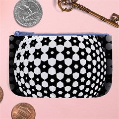 Sphere Spherical Circular Monochrome Circle Art Large Coin Purse