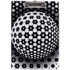 Sphere Spherical Circular Monochrome Circle Art A4 Acrylic Clipboard by Jancukart