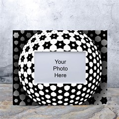 Sphere Spherical Circular Monochrome Circle Art White Tabletop Photo Frame 4 x6  by Jancukart