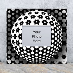 Sphere Spherical Circular Monochrome Circle Art White Wall Photo Frame 5  X 7 