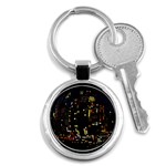 Abstract Visualization Graphic Background Textures Key Chain (Round) Front