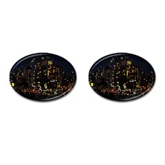 Abstract Visualization Graphic Background Textures Cufflinks (Oval)