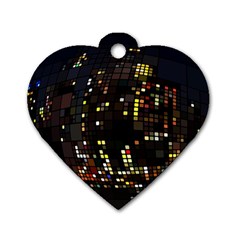 Abstract Visualization Graphic Background Textures Dog Tag Heart (One Side)