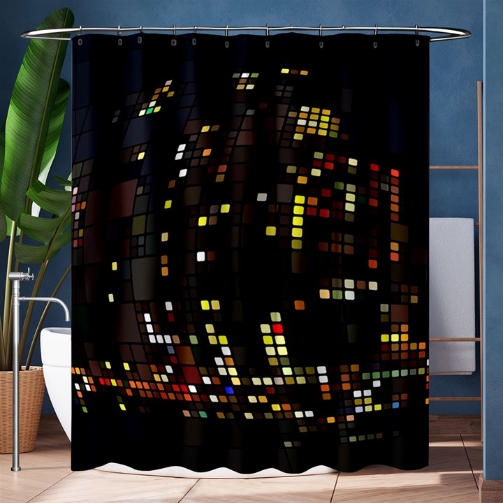 Abstract Visualization Graphic Background Textures Shower Curtain 60  x 72  (Medium) 