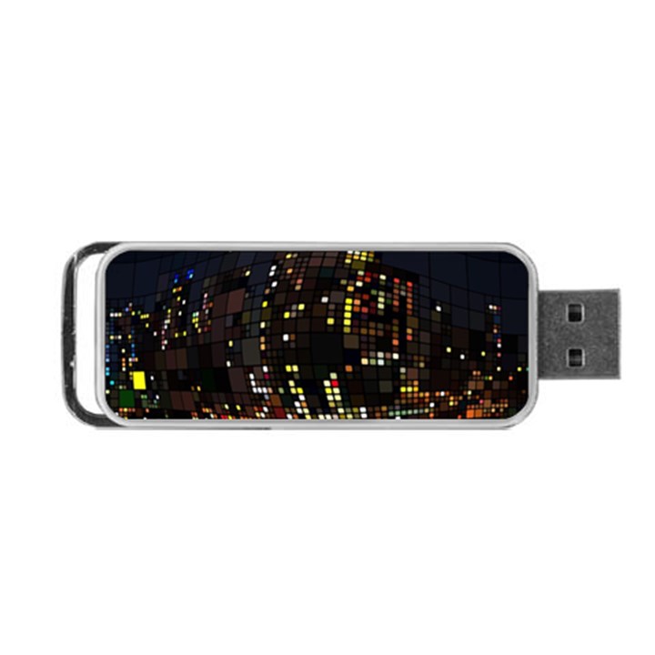 Abstract Visualization Graphic Background Textures Portable USB Flash (One Side)