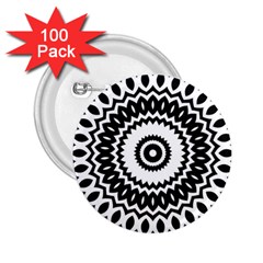 Circular Concentric Radial Symmetry Abstract 2 25  Buttons (100 Pack) 