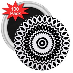 Circular Concentric Radial Symmetry Abstract 3  Magnets (100 Pack) by Jancukart