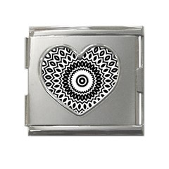 Circular Concentric Radial Symmetry Abstract Mega Link Heart Italian Charm (18mm) by Jancukart