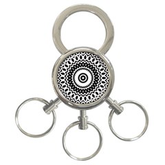 Circular Concentric Radial Symmetry Abstract 3-ring Key Chain