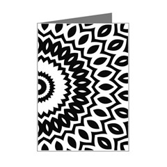 Circular Concentric Radial Symmetry Abstract Mini Greeting Card