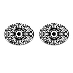 Circular Concentric Radial Symmetry Abstract Cufflinks (oval)