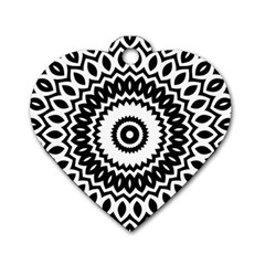 Circular Concentric Radial Symmetry Abstract Dog Tag Heart (two Sides) by Jancukart