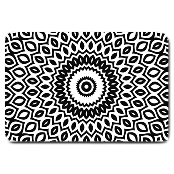 Circular Concentric Radial Symmetry Abstract Large Doormat