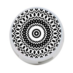 Circular Concentric Radial Symmetry Abstract 4-port Usb Hub (two Sides)