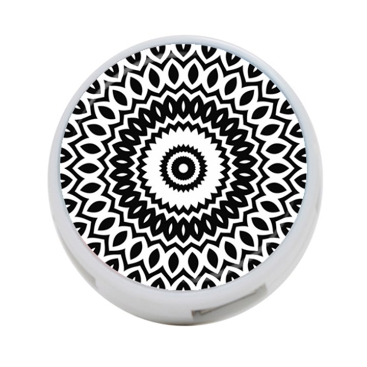 Circular Concentric Radial Symmetry Abstract 4-Port USB Hub (Two Sides)