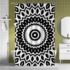 Circular Concentric Radial Symmetry Abstract Shower Curtain 48  X 72  (small) 