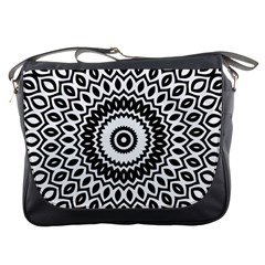 Circular Concentric Radial Symmetry Abstract Messenger Bag by Jancukart