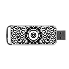 Circular Concentric Radial Symmetry Abstract Portable Usb Flash (one Side)