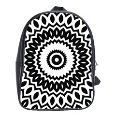 Circular Concentric Radial Symmetry Abstract School Bag (xl) by Jancukart