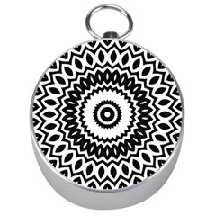 Circular Concentric Radial Symmetry Abstract Silver Compasses by Jancukart