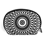 Circular Concentric Radial Symmetry Abstract Accessory Pouch (Large) Front