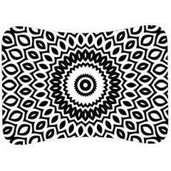 Circular Concentric Radial Symmetry Abstract Velour Seat Head Rest Cushion by Jancukart