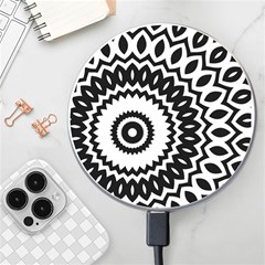 Circular Concentric Radial Symmetry Abstract Wireless Fast Charger(white) by Jancukart