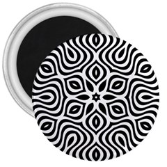 Pattern Wave Symmetry Monochrome Abstract 3  Magnets