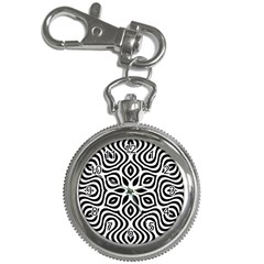 Pattern Wave Symmetry Monochrome Abstract Key Chain Watches