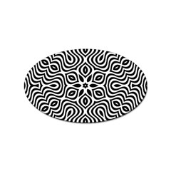 Pattern Wave Symmetry Monochrome Abstract Sticker Oval (100 Pack)