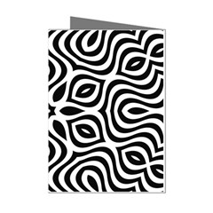 Pattern Wave Symmetry Monochrome Abstract Mini Greeting Cards (pkg Of 8) by Jancukart