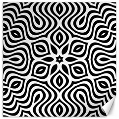 Pattern Wave Symmetry Monochrome Abstract Canvas 12  X 12 