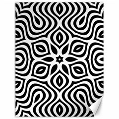 Pattern Wave Symmetry Monochrome Abstract Canvas 12  X 16  by Jancukart