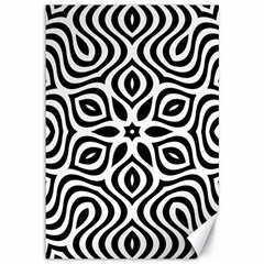 Pattern Wave Symmetry Monochrome Abstract Canvas 12  X 18  by Jancukart