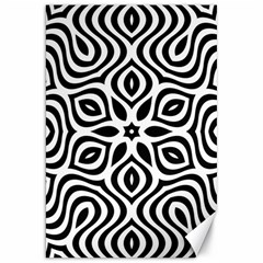 Pattern Wave Symmetry Monochrome Abstract Canvas 20  X 30  by Jancukart