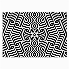 Pattern Wave Symmetry Monochrome Abstract Large Glasses Cloth (2 Sides)