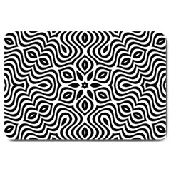 Pattern Wave Symmetry Monochrome Abstract Large Doormat