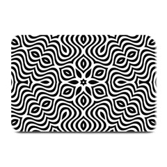 Pattern Wave Symmetry Monochrome Abstract Plate Mats