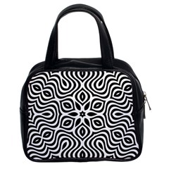 Pattern Wave Symmetry Monochrome Abstract Classic Handbag (two Sides)