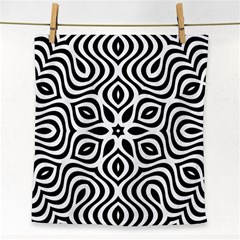 Pattern Wave Symmetry Monochrome Abstract Face Towel