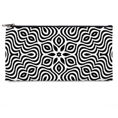 Pattern Wave Symmetry Monochrome Abstract Pencil Case