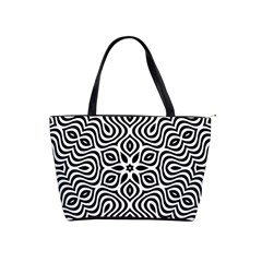 Pattern Wave Symmetry Monochrome Abstract Classic Shoulder Handbag by Jancukart